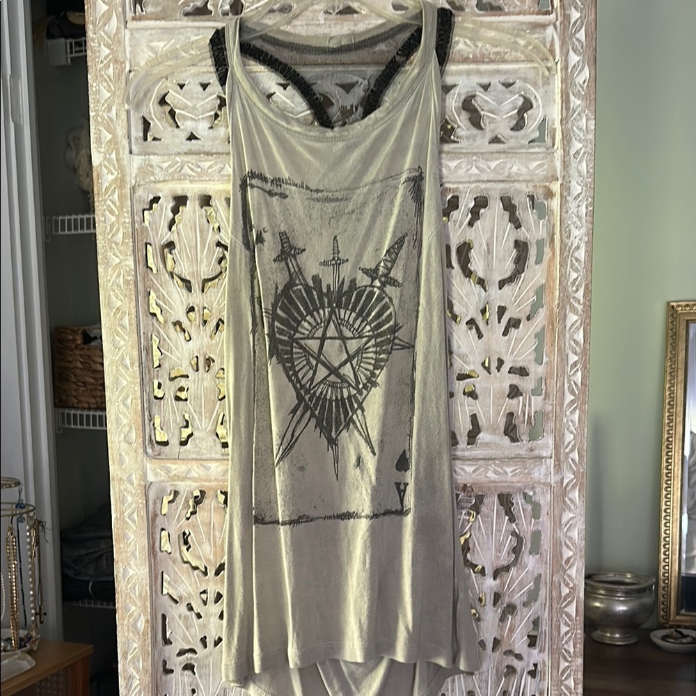 Melrose Boutique Ace of Spades Backless Beaded Tank Top